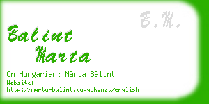 balint marta business card